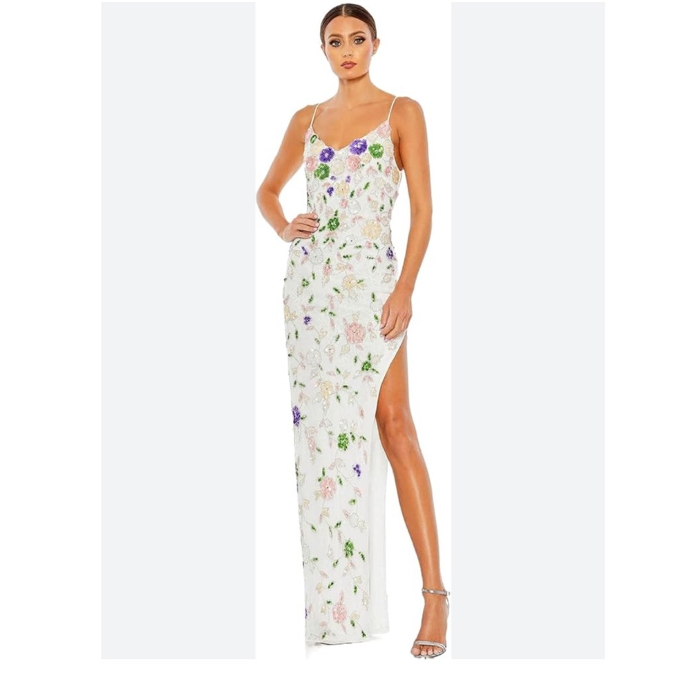Mac Duggal Embroidered Maxi Dress